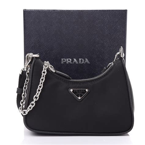 prada tessuto shoulder bag black.